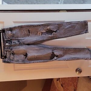 American Eagle Extreme Distressed Button Fly Jeans -  Size 2